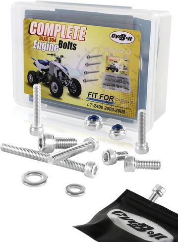 ATV محرك برغي مجموعة مسامير صالح لل LT-Z400 2009 2008 2007 2006-2003 75 قطعة LT Z400 الفولاذ المقاوم للصدأ محرك السحابة مجموعة جورب رئيس الترباس قفل الجوز غسالة in Kuwait
