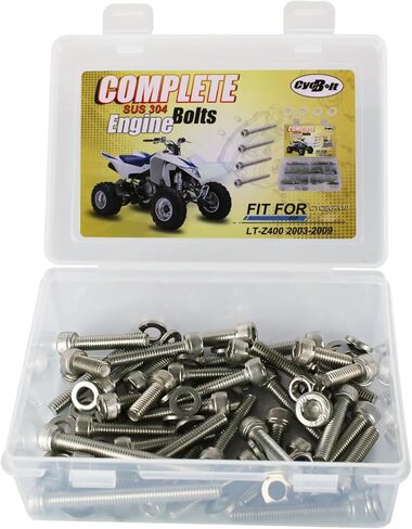 ATV محرك برغي مجموعة مسامير صالح لل LT-Z400 2009 2008 2007 2006-2003 75 قطعة LT Z400 الفولاذ المقاوم للصدأ محرك السحابة مجموعة جورب رئيس الترباس قفل الجوز غسالة in Kuwait