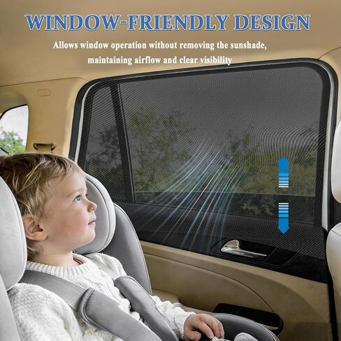 Car Window Shades,2 Pack Car Side Window Sunshade,Breathable & Retractable Car Window Shade for Baby,Universal Fit Most of Cars,Glare Shield,Protect Privacy(Front Windows) in Saudi Arabia