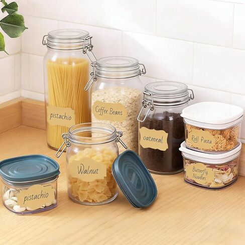 1Roll/250Pcs Kraft Brown Blank Label Stickers - Self-Adhesive Vintage Decorative Tags for Mason Jars, Gift Wrapping, Food Storage, Bakery & DIY Crafts in Kuwait