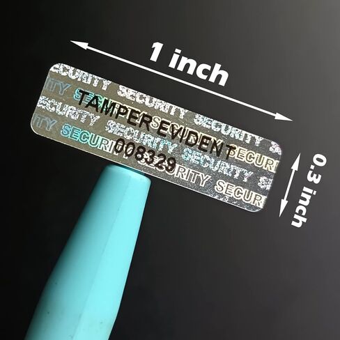 580pcs Hologram Tamper evident Stickers with Unique Serial Number Security Genuine Warranty Seal Labels Tamper Proof Stickers(Silver,1 inch x 0.3 inch,GQYH) in Saudi Arabia