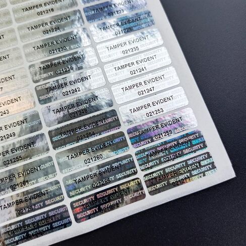 580pcs Hologram Tamper evident Stickers with Unique Serial Number Security Genuine Warranty Seal Labels Tamper Proof Stickers(Silver,1 inch x 0.3 inch,GQYH) in Saudi Arabia