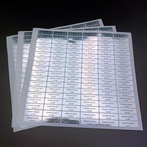 580pcs Hologram Tamper evident Stickers with Unique Serial Number Security Genuine Warranty Seal Labels Tamper Proof Stickers(Silver,1 inch x 0.3 inch,GQYH) in Saudi Arabia