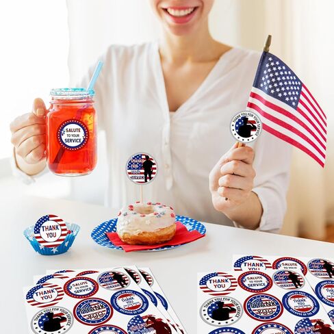 2 Inch Thank You for Your Service Stickers for Veterans Day Patriotic Thank You Sticker Veterans Day Appreciation Gifts Military Labels for Memorial Independence Day Party Favor Supplies 108 PCS in Saudi Arabia