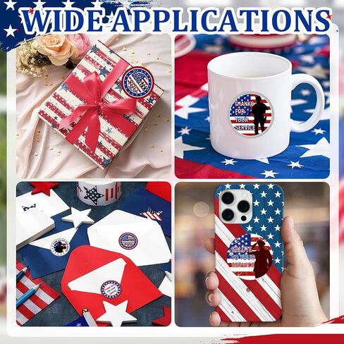 2 Inch Thank You for Your Service Stickers for Veterans Day Patriotic Thank You Sticker Veterans Day Appreciation Gifts Military Labels for Memorial Independence Day Party Favor Supplies 108 PCS in Saudi Arabia