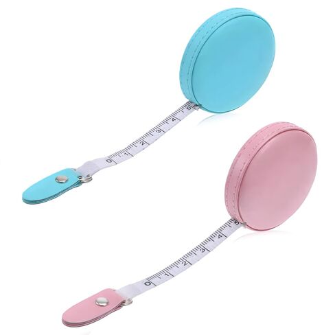 2 Pcs Body Measuring Tape, Leather Tape-Measuring, Soft Tape Measure Retractable, Double-Sided Retractable Small Tape-Measure, Measuring Tapes for Sewing, Clothing, Craft, Body (Blue, Pink, 1.5m) in Saudi Arabia