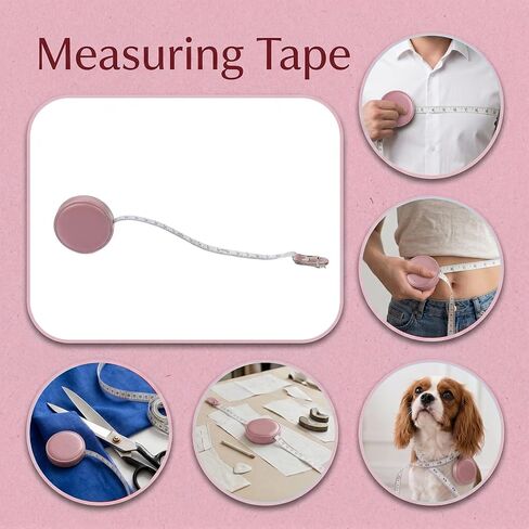 2 Pcs Body Measuring Tape, Leather Tape-Measuring, Soft Tape Measure Retractable, Double-Sided Retractable Small Tape-Measure, Measuring Tapes for Sewing, Clothing, Craft, Body (Blue, Pink, 1.5m) in Saudi Arabia