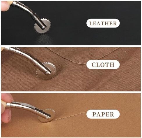Leather Marking Wheel Tailoring Pattern Making Tool Roller, Style: Standard Steel Tooth Handle in Kuwait