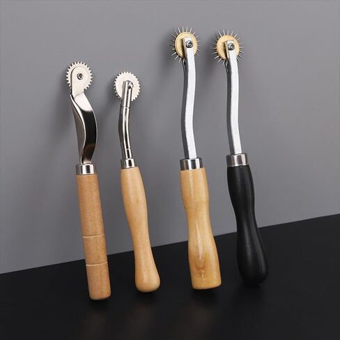 Leather Marking Wheel Tailoring Pattern Making Tool Roller, Style: Standard Steel Tooth Handle in Kuwait