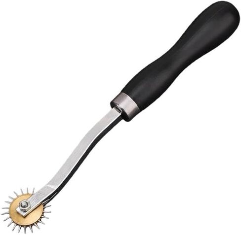 Leather Marking Wheel Tailoring Pattern Making Tool Roller, Style: Standard Steel Tooth Handle in Kuwait