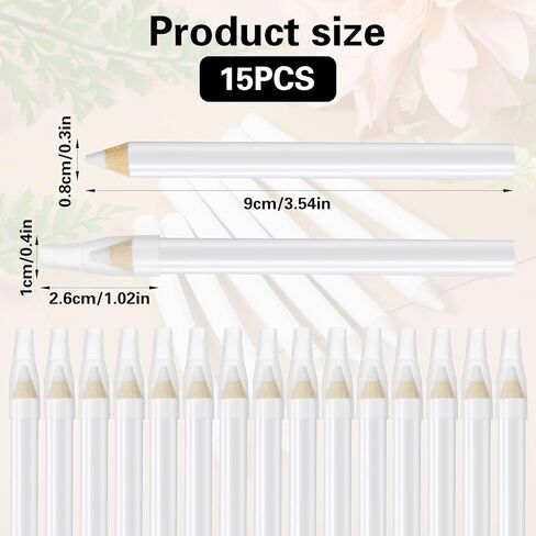 15 PCS Fabric Marking Pencils for Sewing, Washable Sewings Pencil with Tip Caps, White Fabric Pens for Sewing for Quilting, Sewings, Dressmaking Supplies in Kuwait