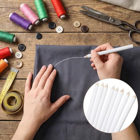 15 PCS Fabric Marking Pencils for Sewing, Washable Sewings Pencil with Tip Caps, White Fabric Pens for Sewing for Quilting, Sewings, Dressmaking Supplies in Kuwait