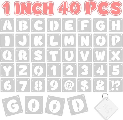 80 Pcs Letter Stencils, Large Letter Stencils for Painting, Alphabet & Number Stencil for Crafts, Reusable PET Letters Stencil for Painting on Wood Wall Fabric Chalkboard Signs DIY Art (3 Inch+4 Inch) in Saudi Arabia