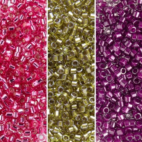 Miyuki Delica Seed Beads Bundle: Size 11/0, Berry Patch Palette Collection DB281, DB908, DB1341 in Kuwait