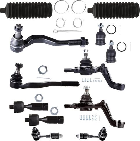طقم تعليق أمامي 12 قطعة 4WD/2WD متوافق مع 1995-2000 لسيارة Toyota Tacoma Tie Rod End وصلة كروية علوية أمامية وصلة نهاية شريط Sway 4553504030 ES3545 ES3546 EV433 K80596 K90255 K90258 K90259 in Kuwait