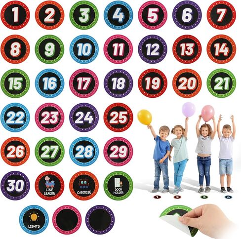 36 Pack Line Up Spots for Classroom Floor, 4 Inch Colorful Number Spot Markers Stickers, Self Adhesive Sit Number Dots Stickers, Class Line Up Spots for Kindergarten Preschool Back to School in Saudi Arabia