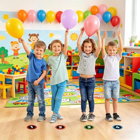 36 Pack Line Up Spots for Classroom Floor, 4 Inch Colorful Number Spot Markers Stickers, Self Adhesive Sit Number Dots Stickers, Class Line Up Spots for Kindergarten Preschool Back to School in Saudi Arabia
