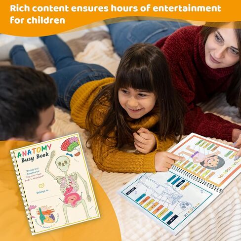 كتاب مشغول، قراءات تشريح جسم الإنسان للأطفال، مواد تعليمية تعليمية لمرحلة ما قبل المدرسة، 63 صفحة، قطعة واحدة in Kuwait
