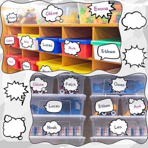 Eaasty 36 Pcs Blank Bubble Sticker Labels Black and White Speech Bubble Dialog Frame Cards for Scrapbooking Journaling Classroom DIY Activities Crafts in Kuwait