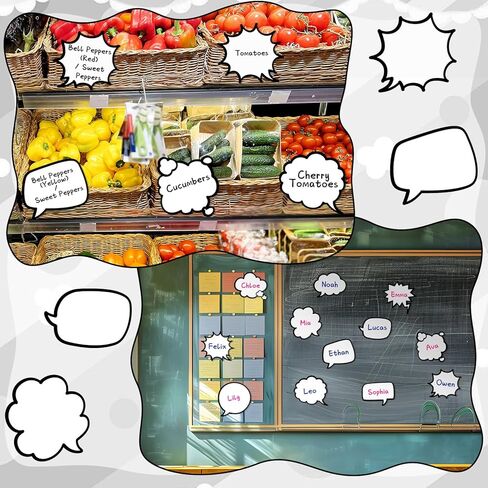 Eaasty 36 Pcs Blank Bubble Sticker Labels Black and White Speech Bubble Dialog Frame Cards for Scrapbooking Journaling Classroom DIY Activities Crafts in Kuwait