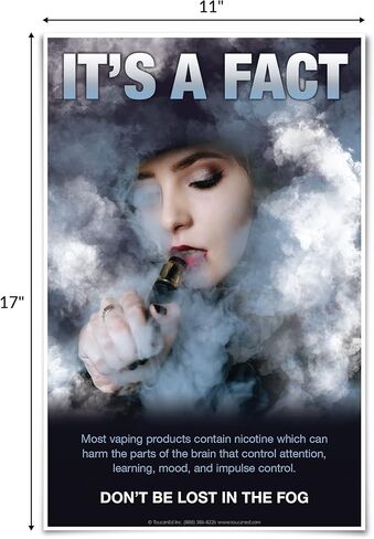 ToucanEd Quit Vaping Posters Set of Three―quit vaping – e-cigarette risks – vaping hazards – school nurse office decorations, classrooms, clinics, anti-vaping campaigns in Saudi Arabia