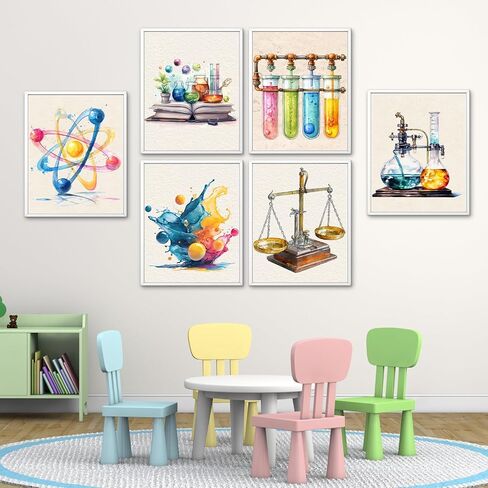 Science Posters for Classroom Decor,Boho Fun Science Posters for Classroom Teacher Must Have,Biology Chemistry Wall Art Prints for Elementary Middle School Kids Room Office Bulletin Board Decor Supplies in Saudi Arabia