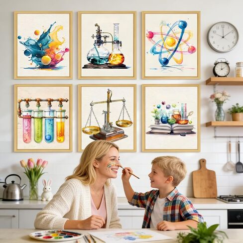 Science Posters for Classroom Decor,Boho Fun Science Posters for Classroom Teacher Must Have,Biology Chemistry Wall Art Prints for Elementary Middle School Kids Room Office Bulletin Board Decor Supplies in Saudi Arabia