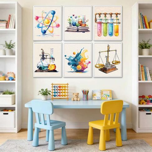 Science Posters for Classroom Decor,Boho Fun Science Posters for Classroom Teacher Must Have,Biology Chemistry Wall Art Prints for Elementary Middle School Kids Room Office Bulletin Board Decor Supplies in Saudi Arabia