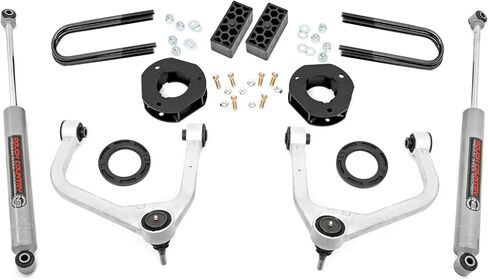 Rough Country 3.5" Suspension Lift Kit for Chevy Silverado 1500 (2025-2026) - Aluminum Control Arms, Strut Spacers with Rear N3 Shocks in Kuwait