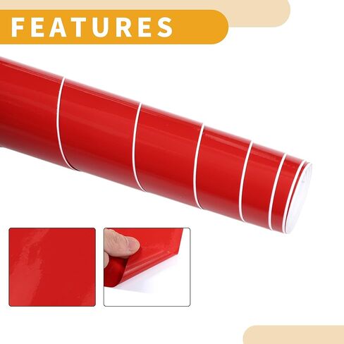 1 Pc Universal Car Wrap Film Car Vinyl Wrap Cover Protective PVC Bright Red 1 ft x 59.84 Inch in Kuwait