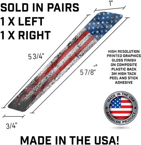 Aftermarket Saddlebag Inserts For 2014 And Newer Harley Davidson Touring Models Street Road Ultra Glide Road King. Sold In Pairs And Made In The USA! Distressed Old Glory Flag Design. in Saudi Arabia