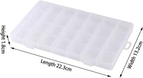 28-Grid Clear Plastic Organizer Box, Secure Storage Container with Fixed Dividers for Beads, Jewelry & Crafts - Spill-Proof Compartments for Small Parts Organization in Saudi Arabia