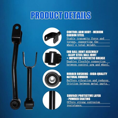 4PCS Rear Control Arm Kit Non-Adjustable Lateral Arm for 2011-2014 Chry.sler 200, 2011-2014 Dodge Avenger, 2011-2020 Dodge Journey, Replaces 68079539AA 68079540AA in Saudi Arabia