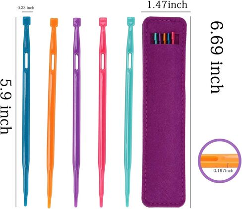 5Pcs Sewing Tool,Purple Multifunctional Quilting Supplies with Felt Storage Bag for Wear Elastic Bands, Waistband, Rope, Rubber in Saudi Arabia