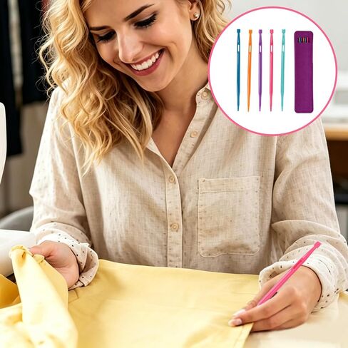 5Pcs Sewing Tool,Purple Multifunctional Quilting Supplies with Felt Storage Bag for Wear Elastic Bands, Waistband, Rope, Rubber in Saudi Arabia