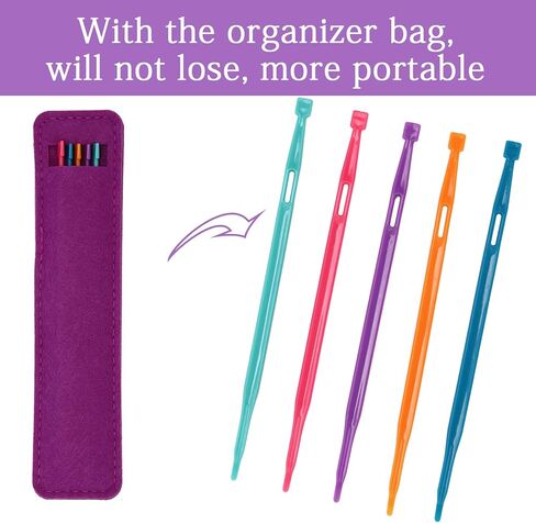 5Pcs Sewing Tool,Purple Multifunctional Quilting Supplies with Felt Storage Bag for Wear Elastic Bands, Waistband, Rope, Rubber in Saudi Arabia