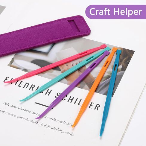 5Pcs Sewing Tool,Purple Multifunctional Quilting Supplies with Felt Storage Bag for Wear Elastic Bands, Waistband, Rope, Rubber in Saudi Arabia