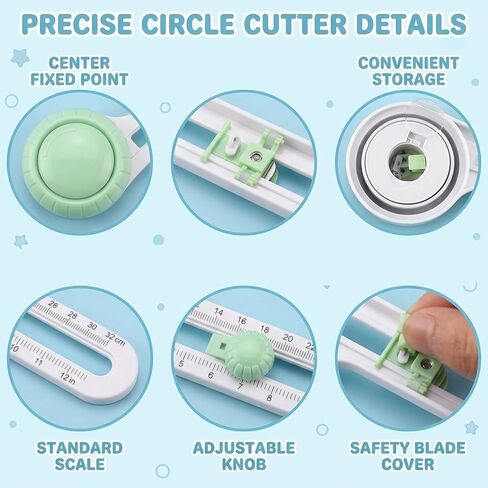 Circle Cutter, Adjustable Circle Cutter Set of 4, Circle Paper Cutter for Crafts, Professional Circle Cutters for Scrapbooking and DIY Projects, Cutting Range from 4 to 12.5 Inches in Saudi Arabia