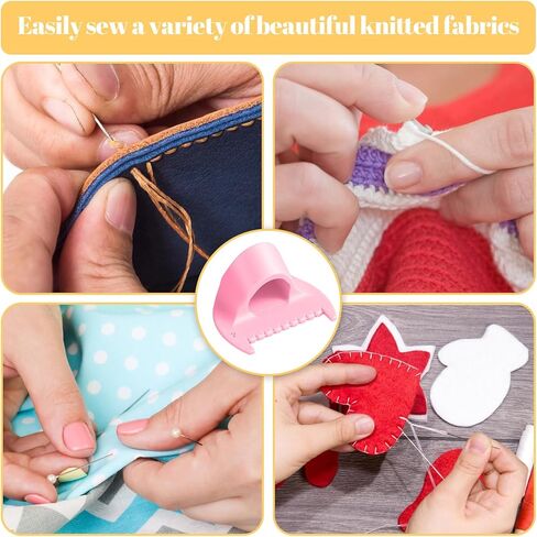 LXUEJIE 4 Pcs Edge Stitch Lock & Sewing Gauge, Edge Sewing Locking Tool for Beginners and Seniors, Mini Sewings Finger Ruler for Even Stitches 4mm Needle Gauge Quilting Ruler Measuring Tool in Saudi Arabia