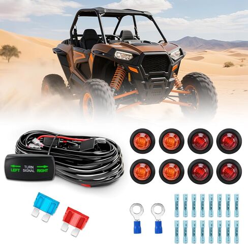 Nilight 16AWG Lighted Whip Wiring Harness Kit with Pulse Power Plug Connector 12V On Off 5Pin Rocker Switch Relay Fuse for Polaris RZR General Ranger Pulse Bus bar - 2 Leads Blue in Kuwait