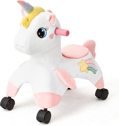 FUNLIO Unicorn Ride On Toys, Toddler Ride On Toys with 360° Wheels, Toddler Bike Designed to Develop Balance & Coordination, for Indoor/Outdoor Play, Easy to Assemble, CPC & CE Certified in Saudi Arabia