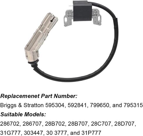 ملف الإشعال مناسب لمحركات Briggs & Stratton 595304، 592841، 799650، و795315، و10HP إلى 13HP L-HEAD، وموديلات Vanguard 9HP، و12.5HP، و14HP in Kuwait