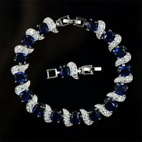 Exquisite sparkling rhinestone zircon geometric tennis bracelet, multiple colors available, elegant charm bracelet for women, suitable for parties and gifts for girlfriends in Saudi Arabia