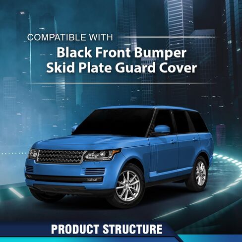 غطاء حماية لوح التزلج للمصد الأمامي PIT66 متوافق مع Land Rover Range Rover 2013-2017 LR052707 أسود لامع in Kuwait