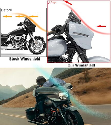 8" Wave Windshield Windscreen Compatible with Harley Davidson CVO Street Glide FLHXSE 2023-later, Street Glide FLHX 2024-later, FLXHU 2025-later (Tint) in Saudi Arabia