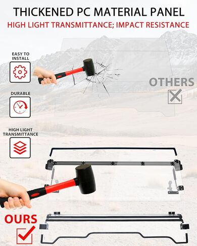 SAUTVS Flip Up الزجاج الأمامي لسيارة Honda Pioneer 1000-3 1000-5 2016-2025، Pioneer 1000-6 2023-2026، ملحقات الزجاج الأمامي الشفاف المطلي بالبوليستر 1/5 بوصة، يمكن إغلاقها أو تهويتها أو فتحها بالكامل in Kuwait