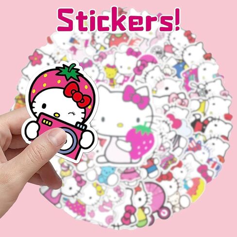 kitty Birthday party decorations,147pcs Cat Party Supplies.Include Birthday Banner, Backdrop, Hanging Swirls, Balloons, Cupcake Toppers, Tablecloth. in Kuwait