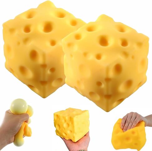 Big Cheese Squishy, Giant Jumbo Squishy Cheese Block, Large Food Squishies Cube, Novelty Stress Relief Fidget Toy, Slow Rising Squeeze Rebounding Sensory Gifts for Adults Birthday in Saudi Arabia