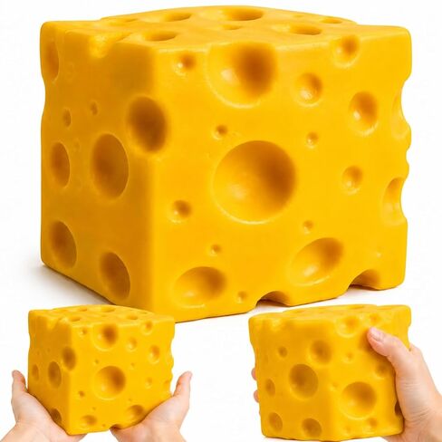 Big Cheese Squishy Jumbo Squishy Cheese Toy Slow Rising Srtess Ball Soft Squeeze Fidget Toys Party Gift for Kids Adults, 3.95inch / 10cm in Saudi Arabia