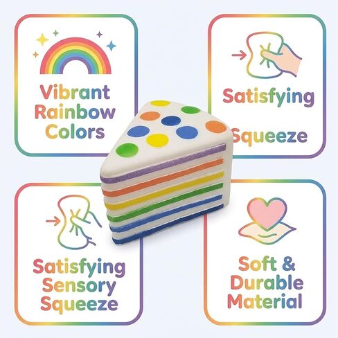 Rainbow Cake Squishy, Birthday CakeSquishy, Big Cake Squishys, Giant Cake Squishies, Slow Rising Squishy, Squishies Cake, Mood Relief Tool, Party Favor in Saudi Arabia